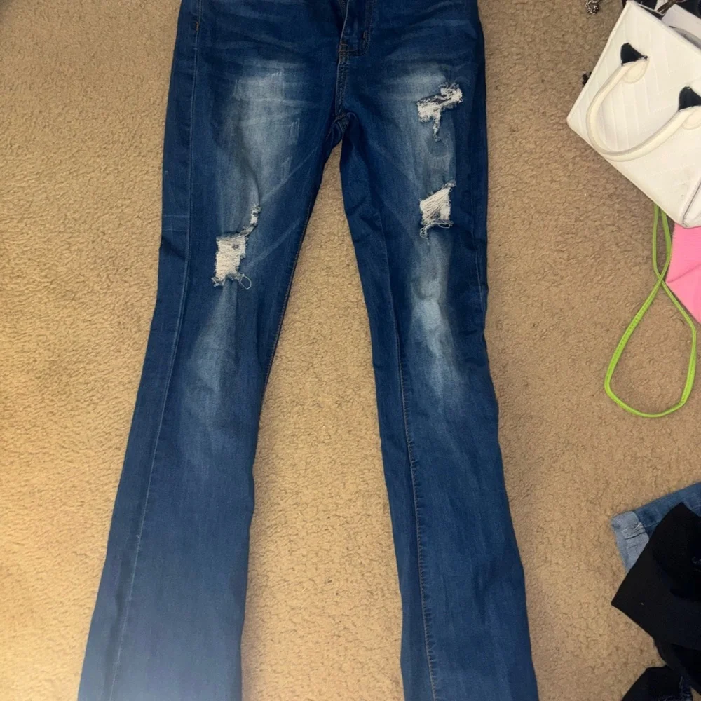 VIP Distressed Blue Jeans - Picture 1 of 3